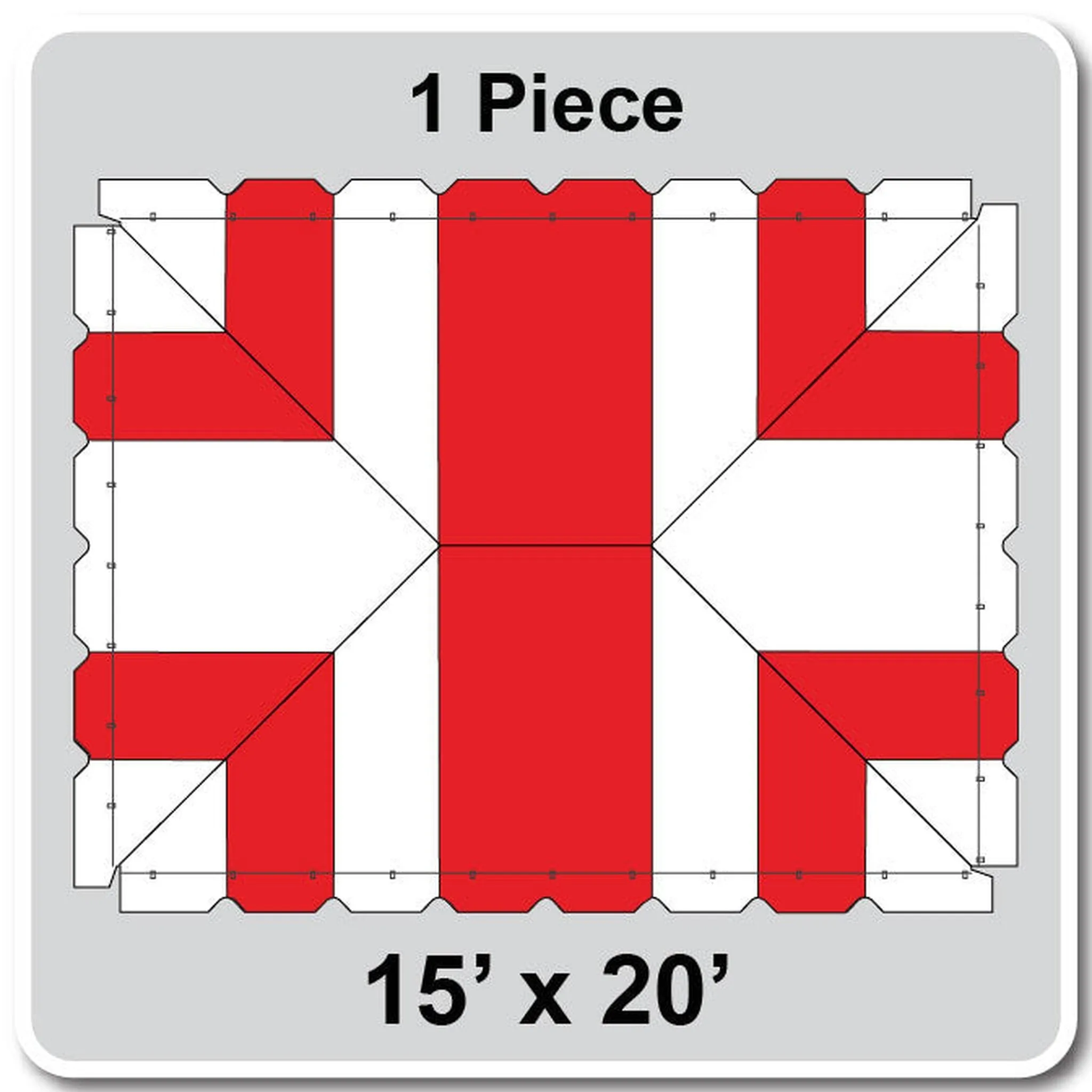 15' Wide Classic Series Frame Tent Top