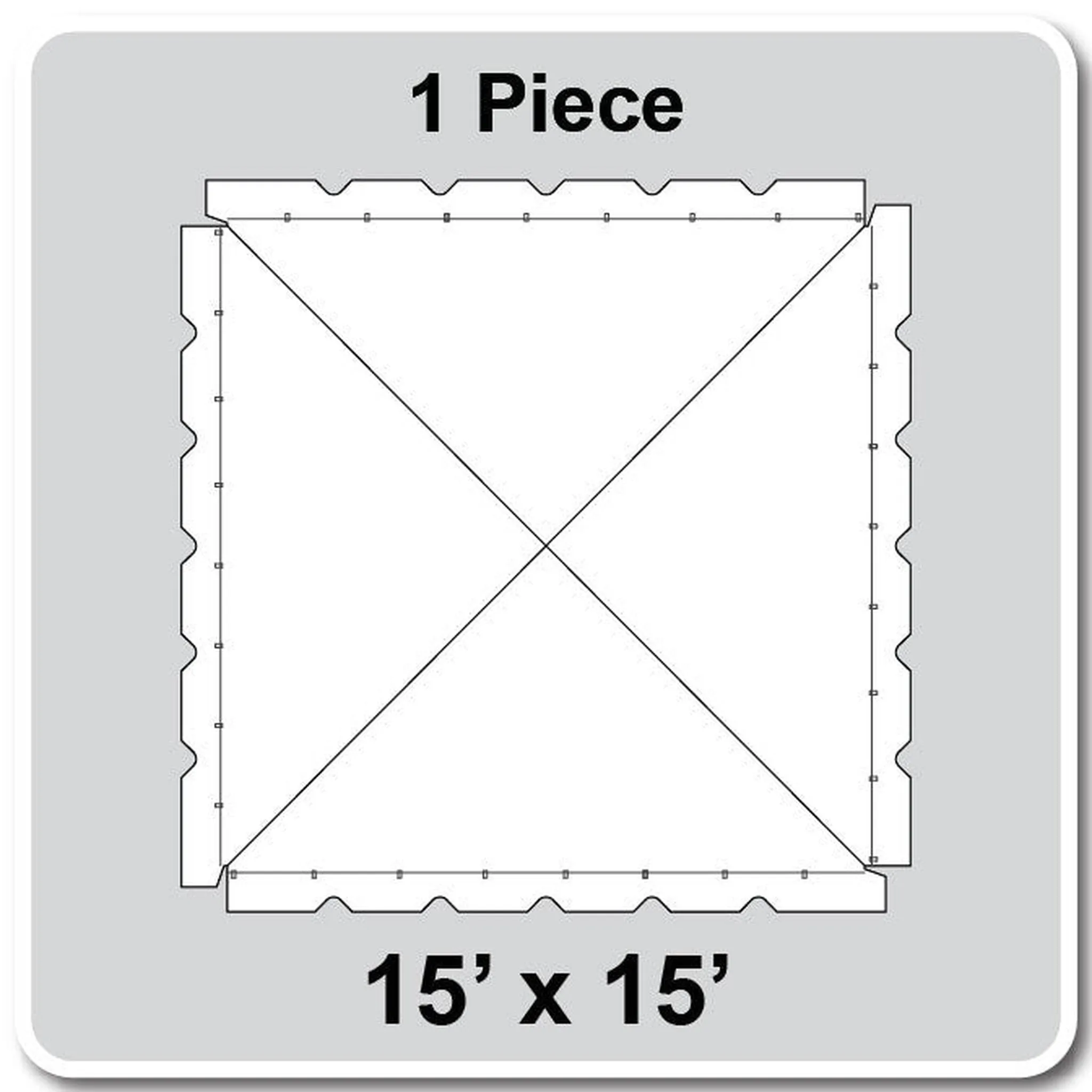 15' Wide Classic Series Frame Tent Top