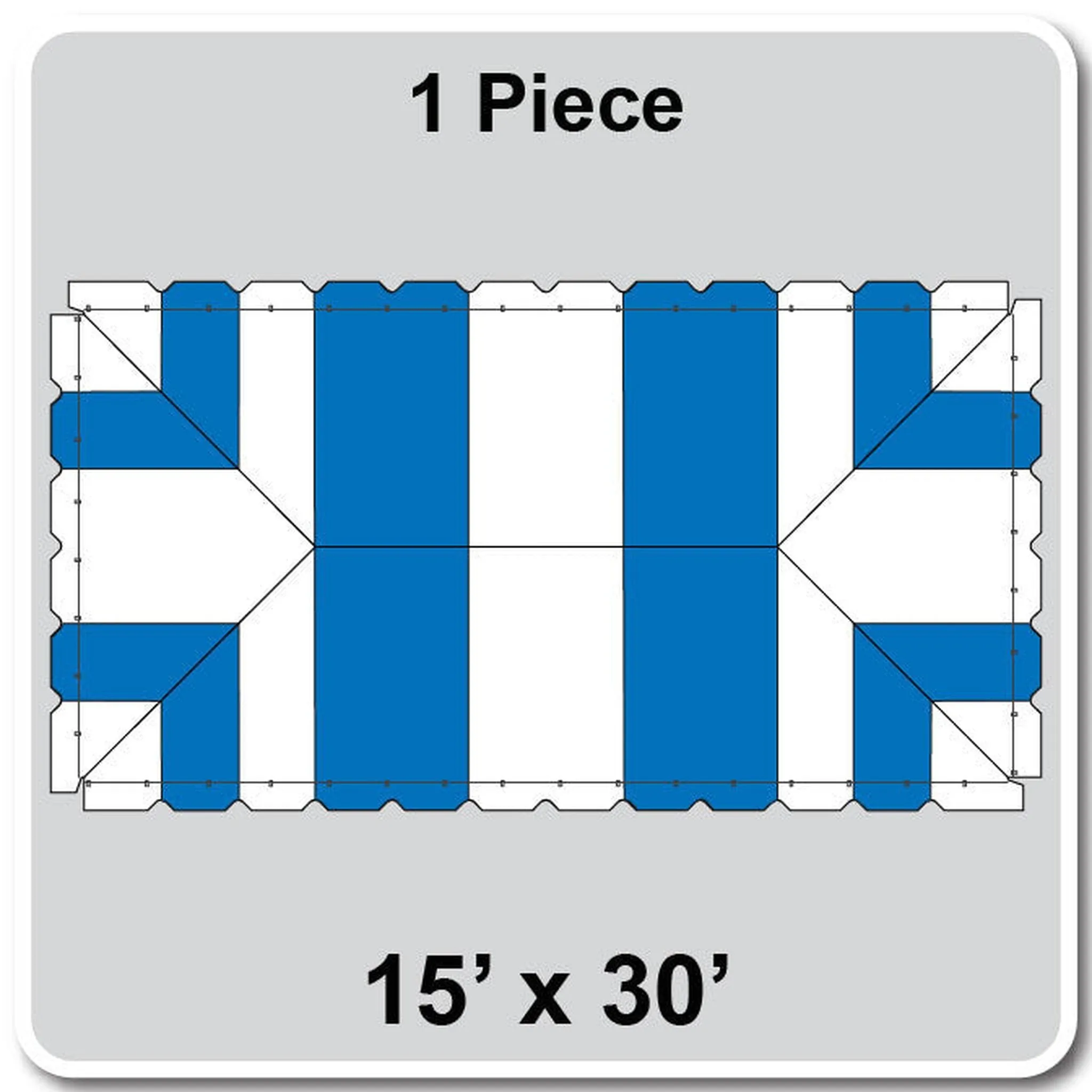 15' Wide Classic Series Frame Tent Top