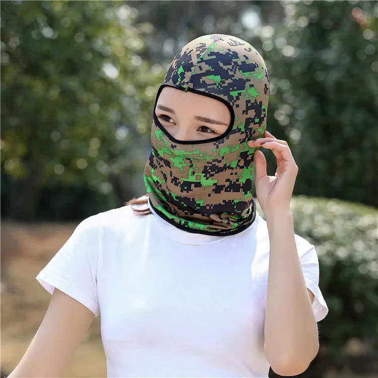 2PCs Windtight Hoods Sun-Proof Breathable Summer Ice Silk Face Mask for Outdoor Cycling