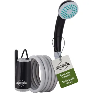 Battery-Operated Camping Shower w/LED Light, Outdoor Handheld Portable Shower for Camping