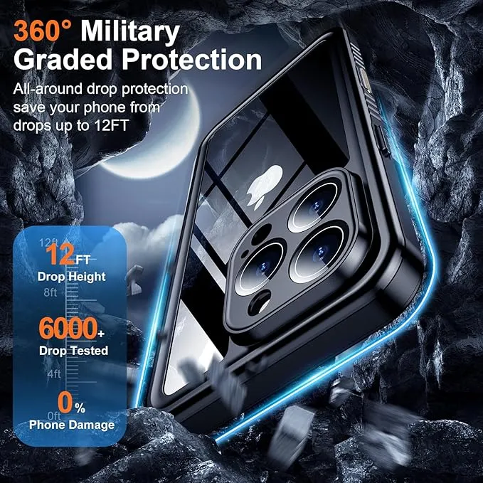 Entronix Waterproof Case For Apple iPhone 16 Pro, 360º Protective Bumper Cover