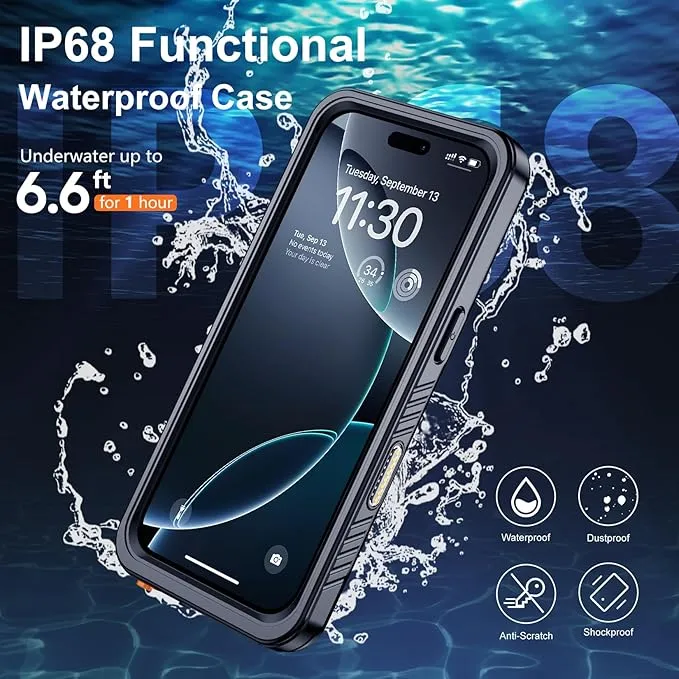 Entronix Waterproof Case For Apple iPhone 16 Pro, 360º Protective Bumper Cover