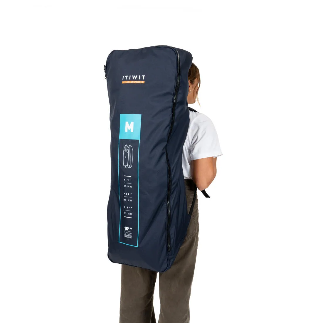 Inflatable stand-up paddleboard size M (9'/34"/5") - 1 person up to 80 kg
