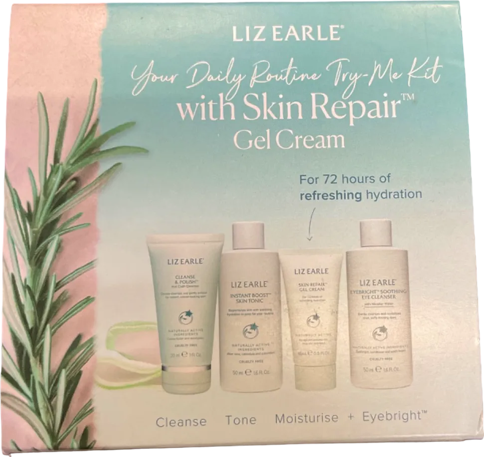 Liz Earle "Your Daily Routine" 4-piece gift set with Skin Repair Gel Cream