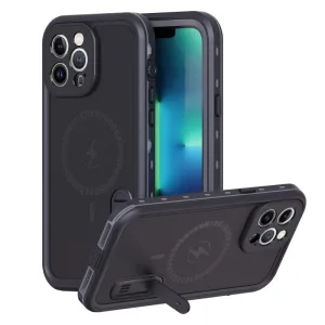 Magsafe Waterproof Shockproof Wireless Charging Phone Case With Kickstand