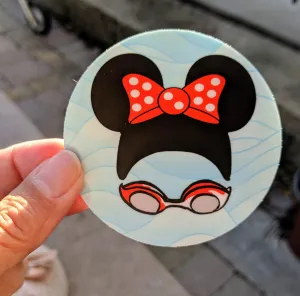 MINNIE swim sticker, vinyl, waterproof