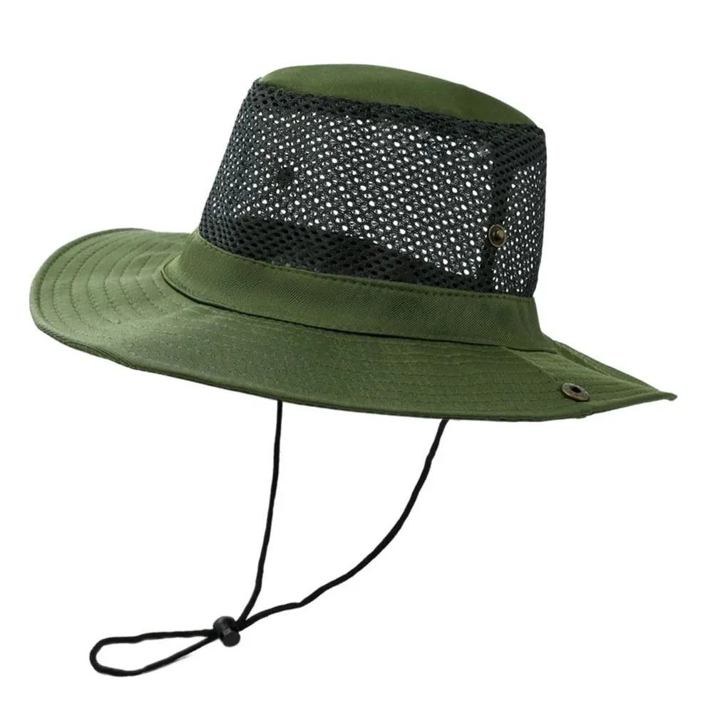 Outdoor Breathable Mesh Camouflage Bucket Hat Sun Protection Hunting Fishing Hiking Cap