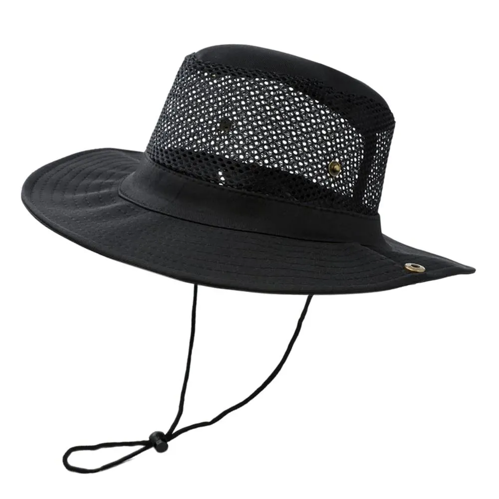 Outdoor Breathable Mesh Camouflage Bucket Hat Sun Protection Hunting Fishing Hiking Cap