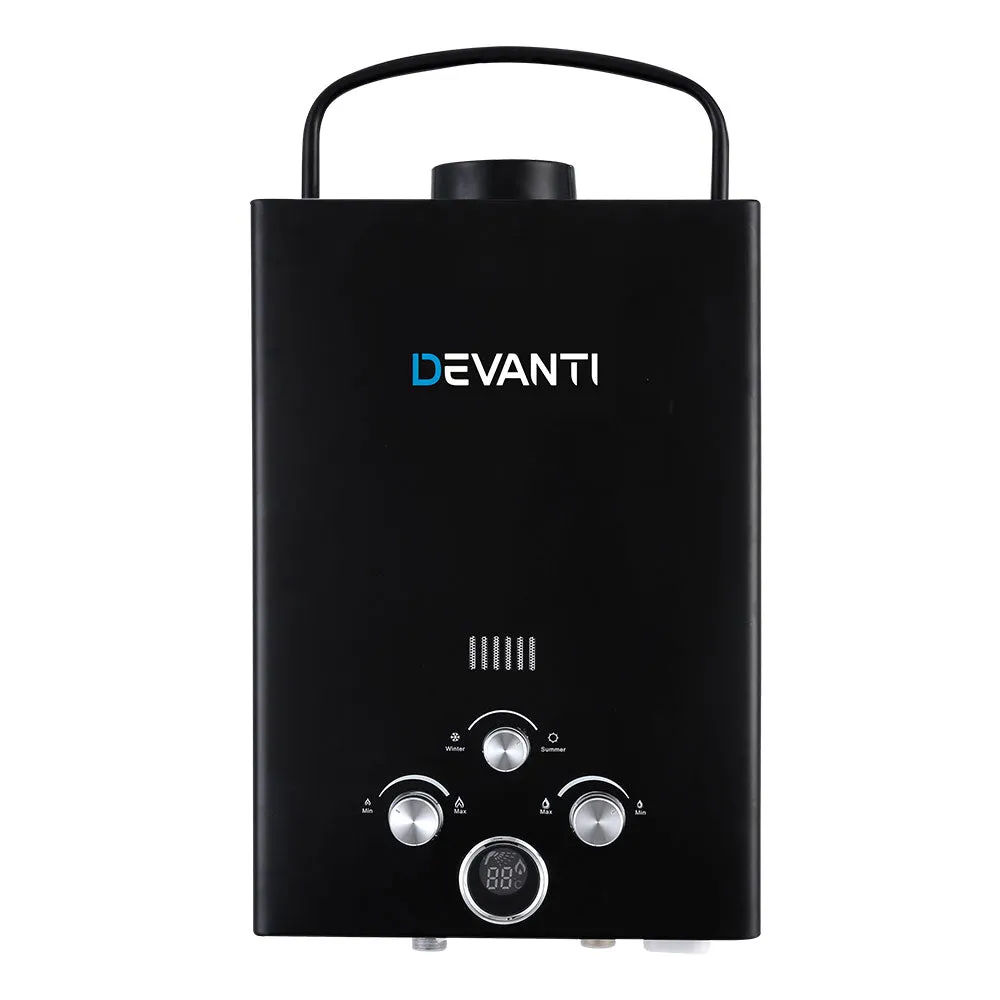 Outdoor Gas Hot Water Heater Portable Camping Shower 12V Pump Black