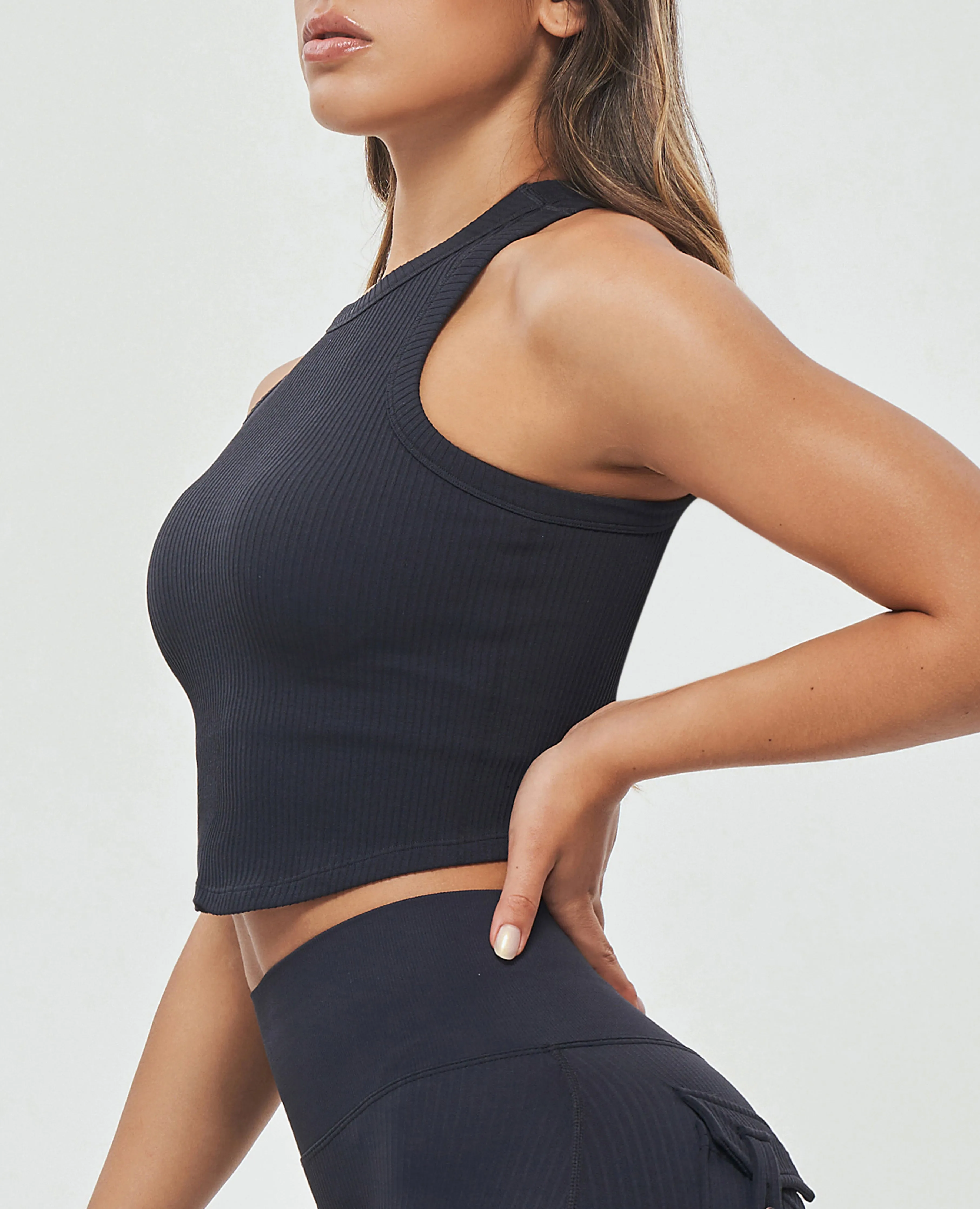 Padded Workout Tank - Black