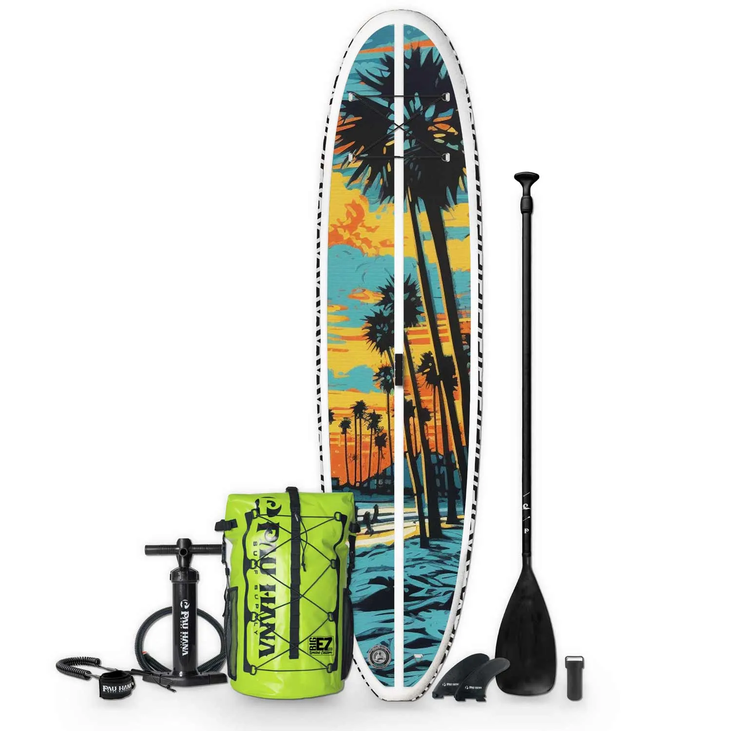Pau Hana 11'0 Big EZ Stowaway Inflatable Stand-Up Paddle Board (SUP) - Californication