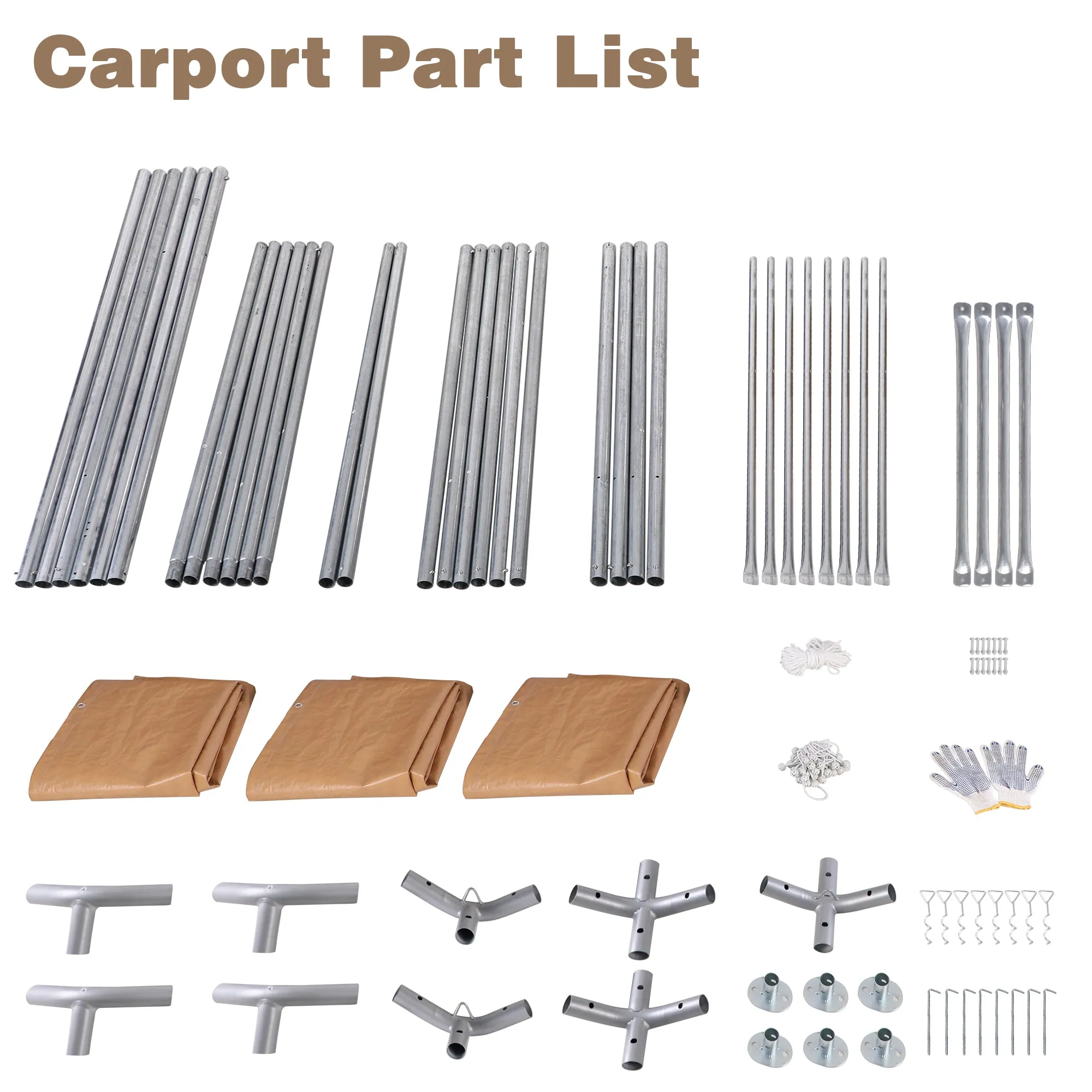 PHI VILLA 10x20 ft Heavy Duty Carport Canopy Instant Garage with Removable Sidewalls and Doors