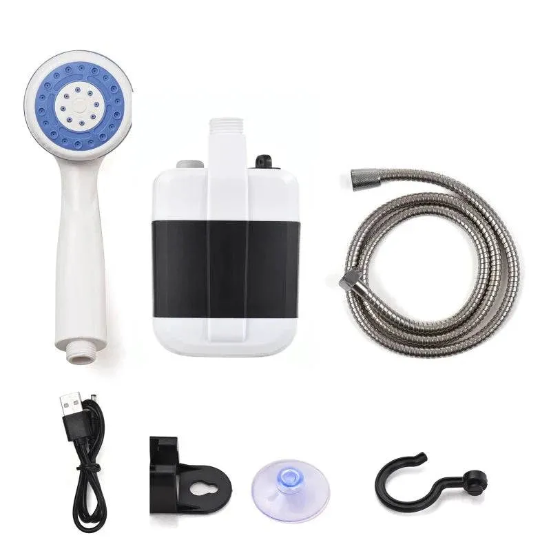 Portable Camping Shower Outdoor USB Rechargeable Electric Shower Pump for Camping Hiking Car Washing Gardening Pet Cleaning