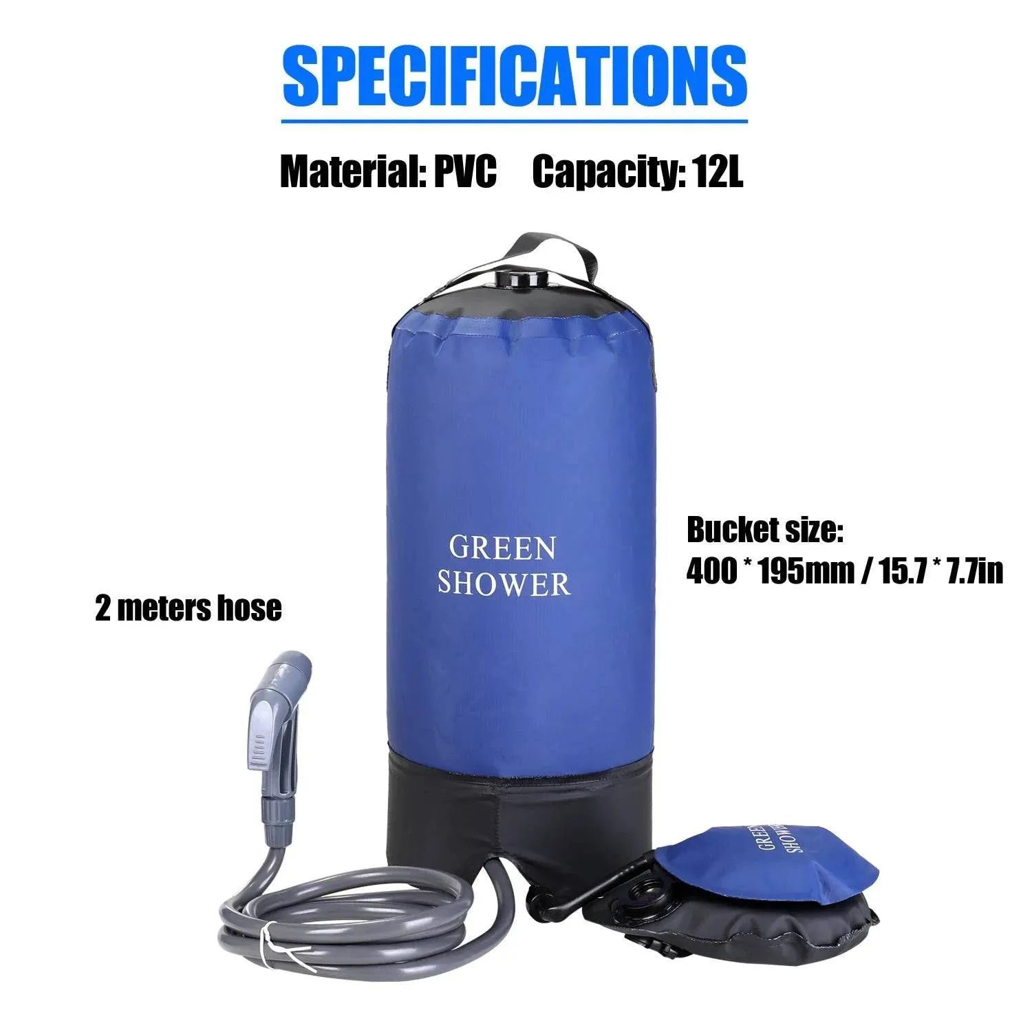 Portable Lightweight Outdoor Shower Water Bag PVC Pressure Shower Bag with Foot Pump For Beach Camping Hiking Climbing Bathing
