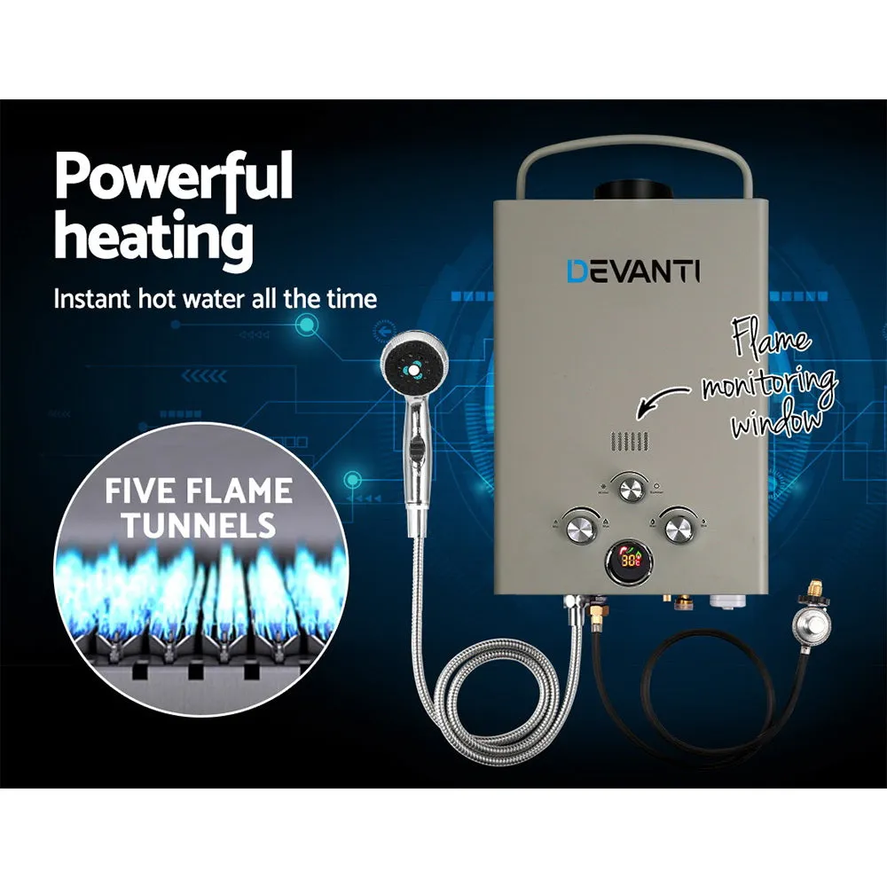 Portable LPG Gas Water Heater 8L/Min with Pump - Devanti