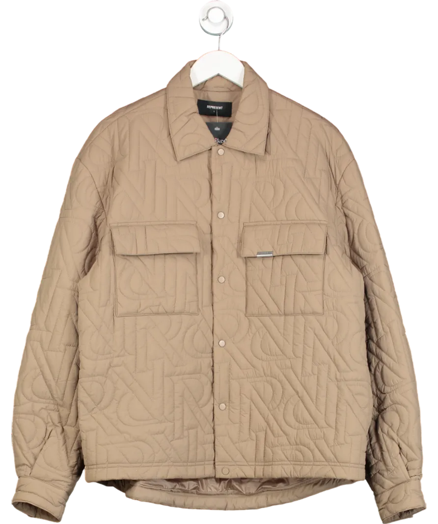 Represent Beige Initial Lightweight Jacket UK L