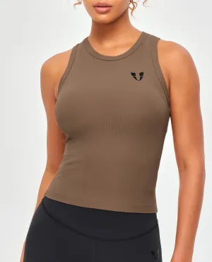 Ribbed Workout Tank - Nut Brown