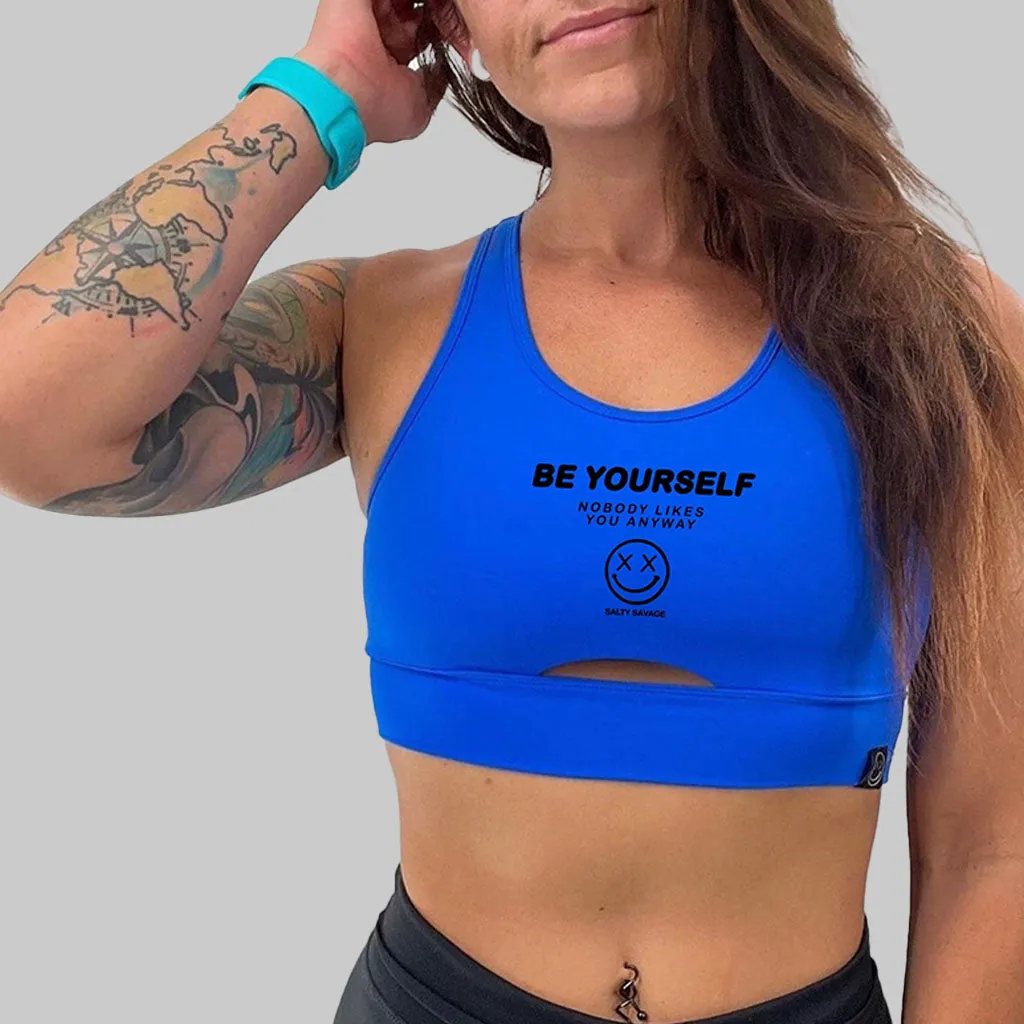 Salty Savage Ladies “Be Yourself” Peekaboo Sports Bra | Cocoa Beach Performance