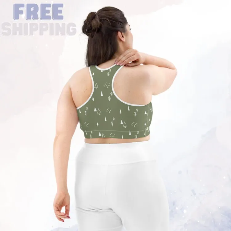 Scandinavian Forest Green Sports Bra