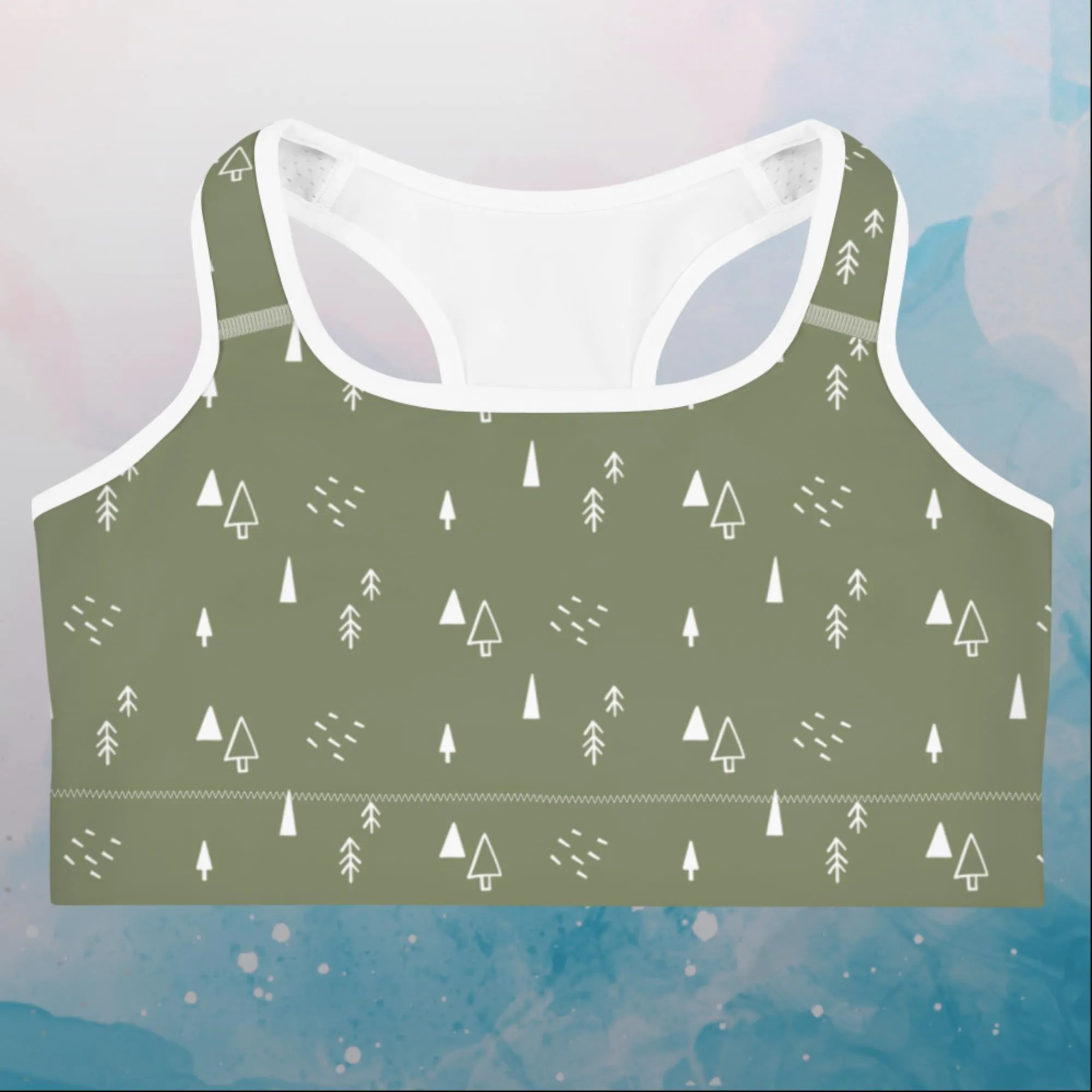Scandinavian Forest Green Sports Bra