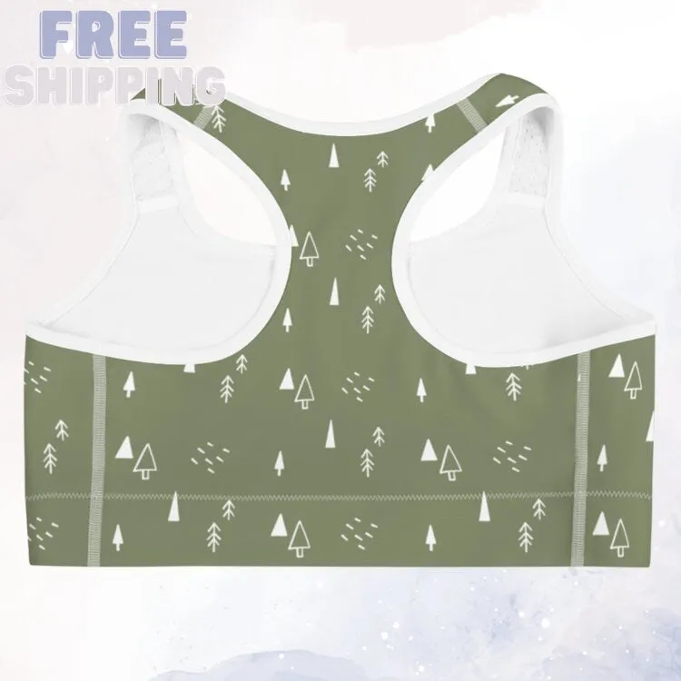 Scandinavian Forest Green Sports Bra