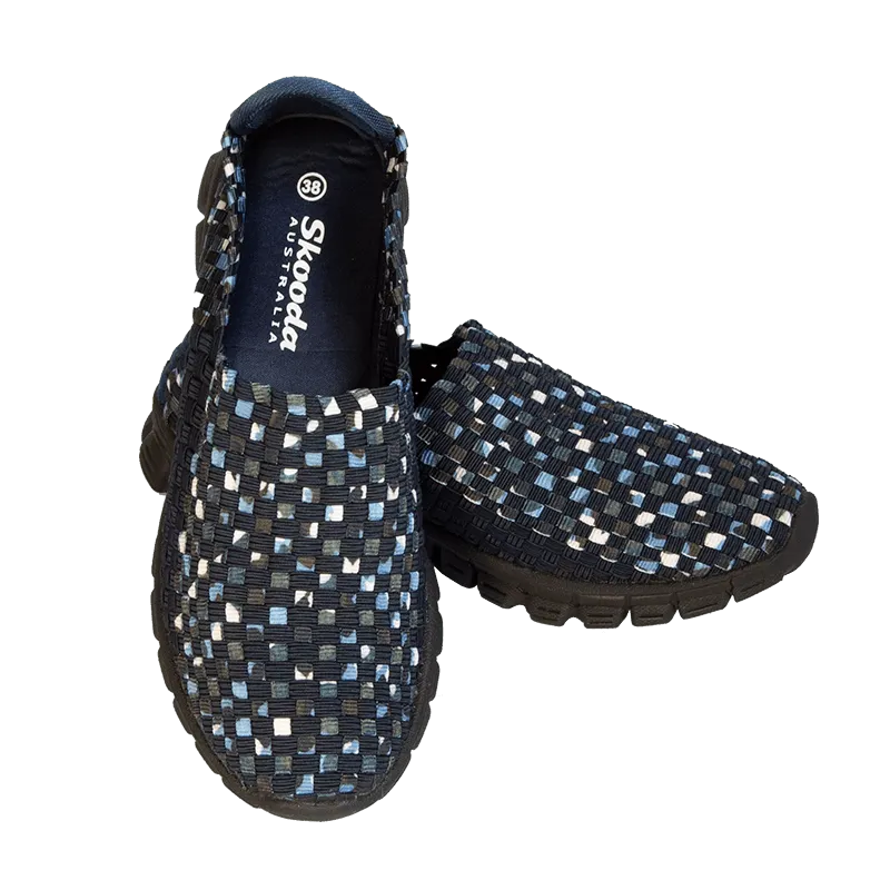 Skooda Navy Speckle Slip on leisure and water shoes