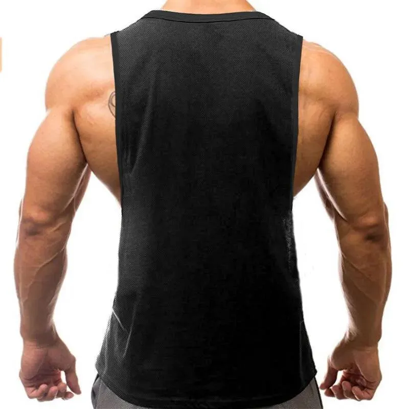 Summer Mesh Gym Tank Top Men Loose Quick Dry Fitness