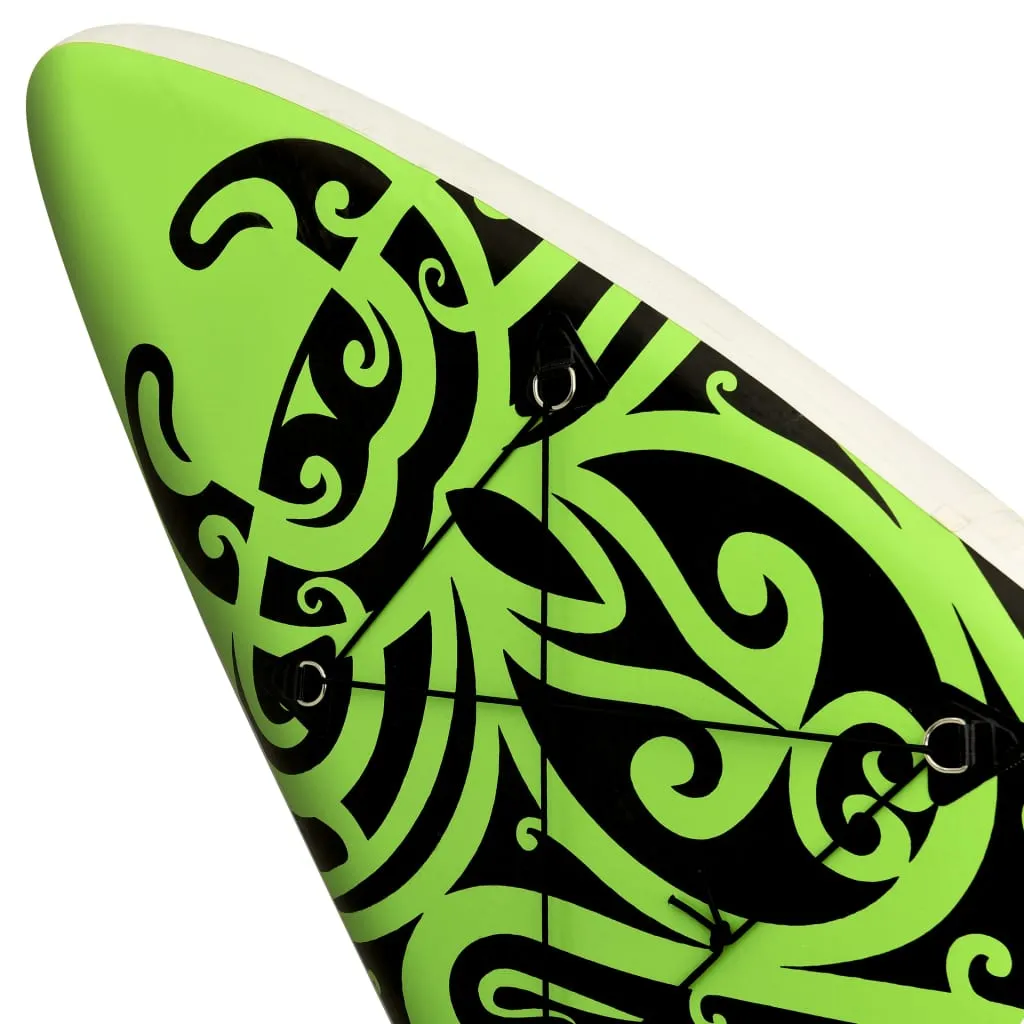 vidaXL Inflatable Stand Up Paddleboard Set 305x76x15 cm Green