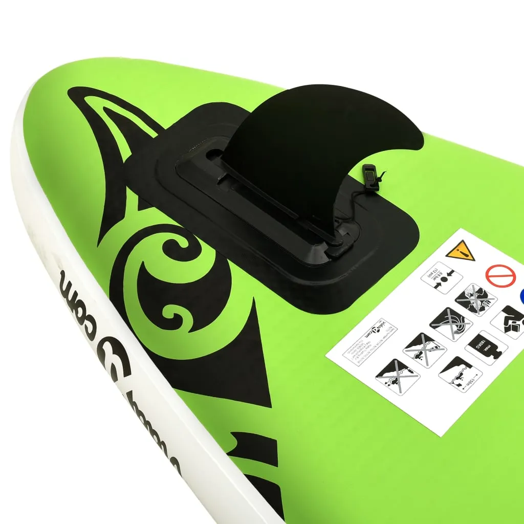 vidaXL Inflatable Stand Up Paddleboard Set 305x76x15 cm Green