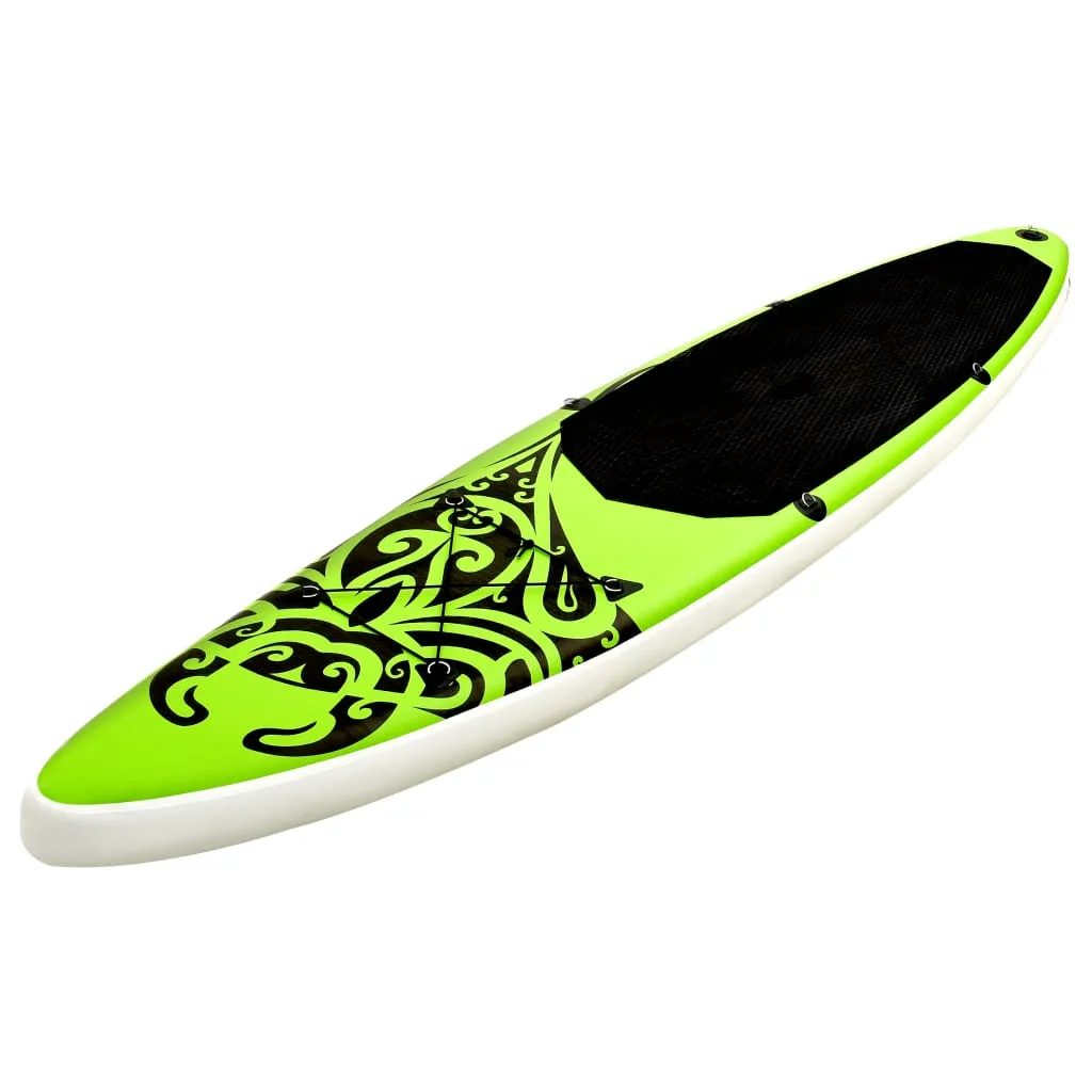 vidaXL Inflatable Stand Up Paddleboard Set 305x76x15 cm Green