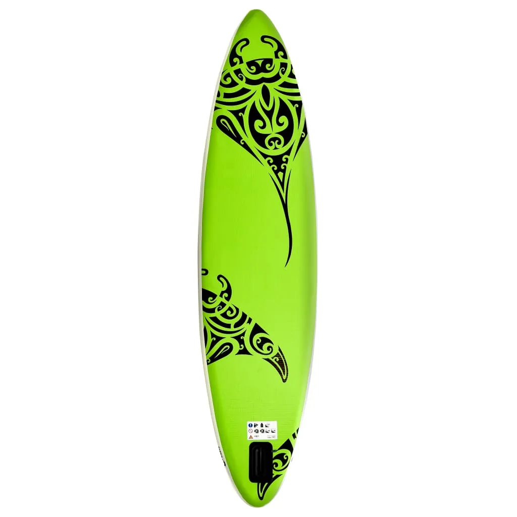 vidaXL Inflatable Stand Up Paddleboard Set 305x76x15 cm Green