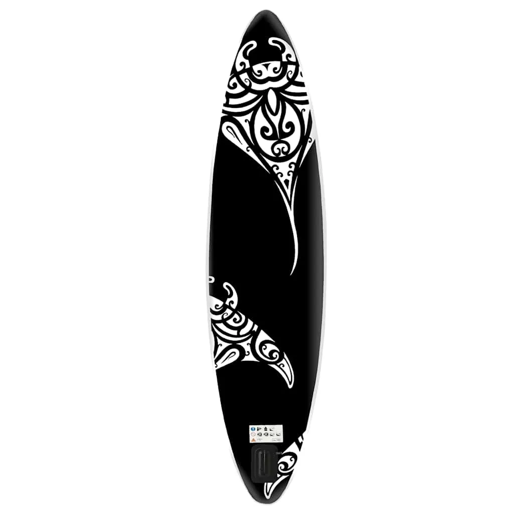vidaXL Inflatable Stand Up Paddleboard Set 366x76x15 cm Black