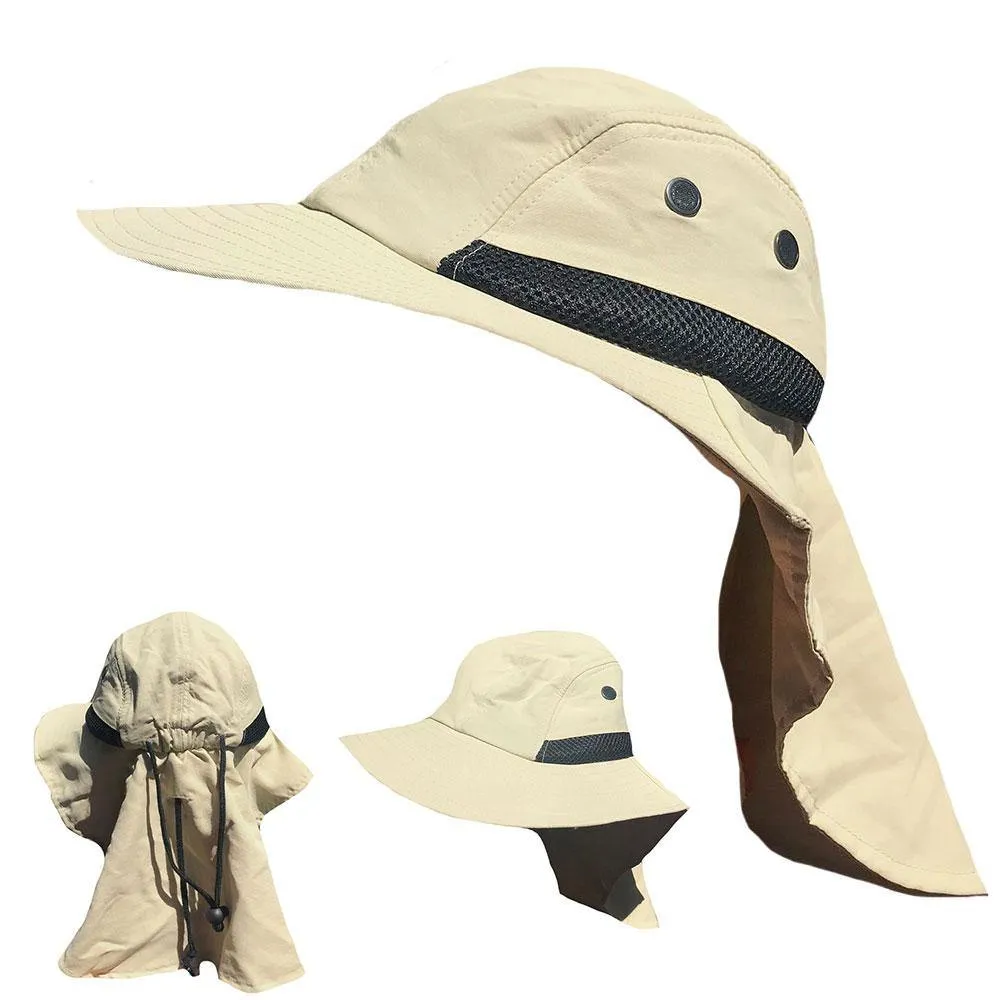 Visor Sun Hats Caps Long Flap Neck Cover Bucket Boonie Fishing Golf Beach Summer