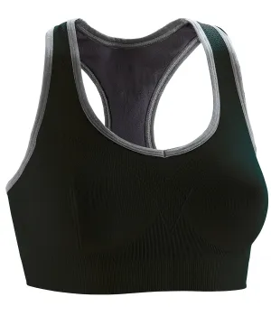 Women's fitness compression sports bra top | Black/Phantom Grey