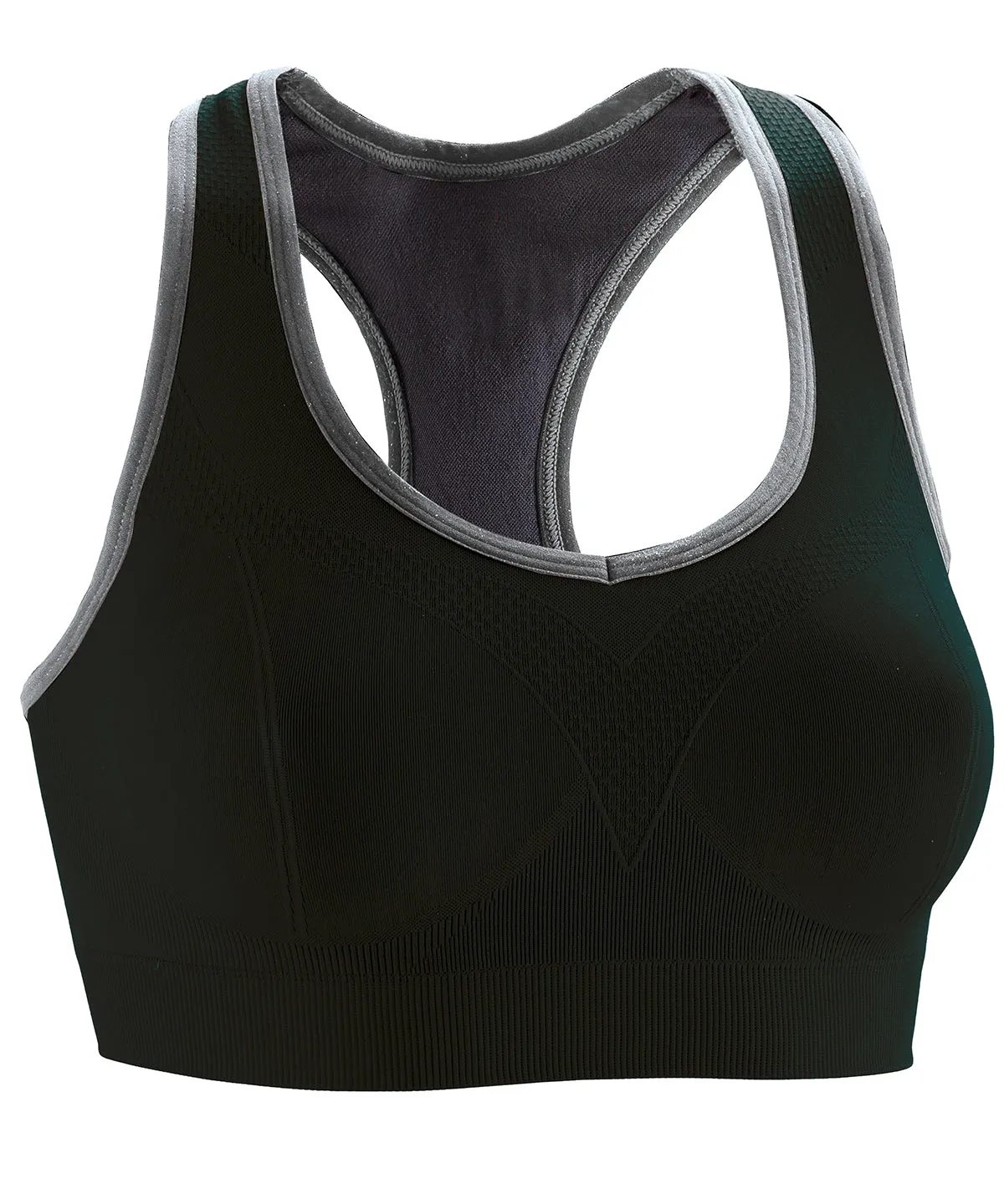 Women's fitness compression sports bra top | Black/Phantom Grey