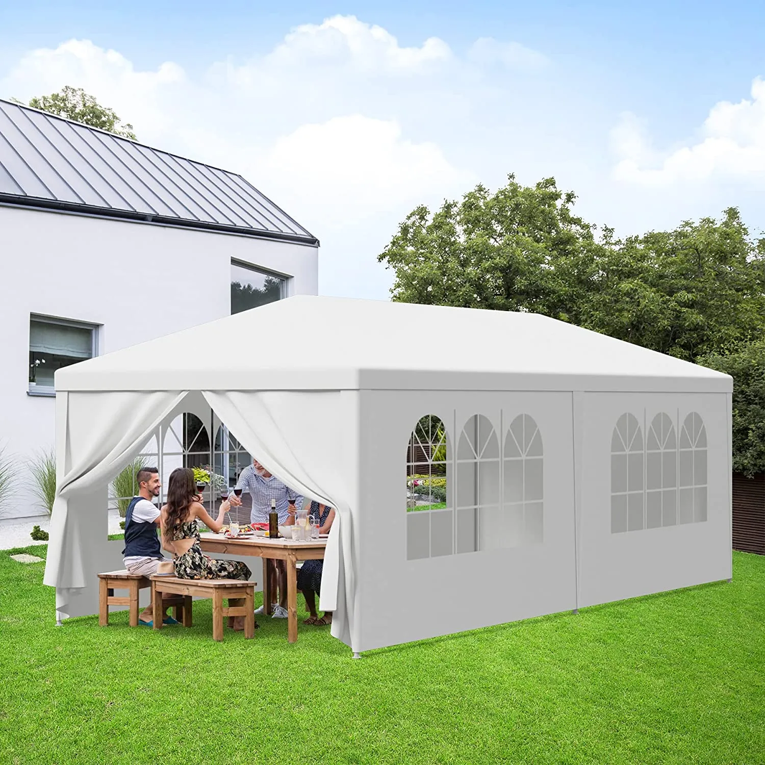 ZENY™ 10 X 20 Outdoor Wedding Party Tent Camping Shelter Gazebo Canopy with Removable Sidewalls Easy Set Gazebo BBQ Pavilion Canopy Cater Events